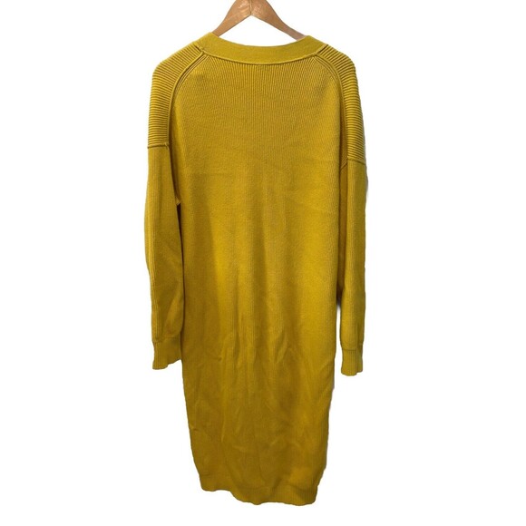 Free People Run to You Duster Cardigan Longline Sweater Mustard Yellow Large - Picture 9 of 9